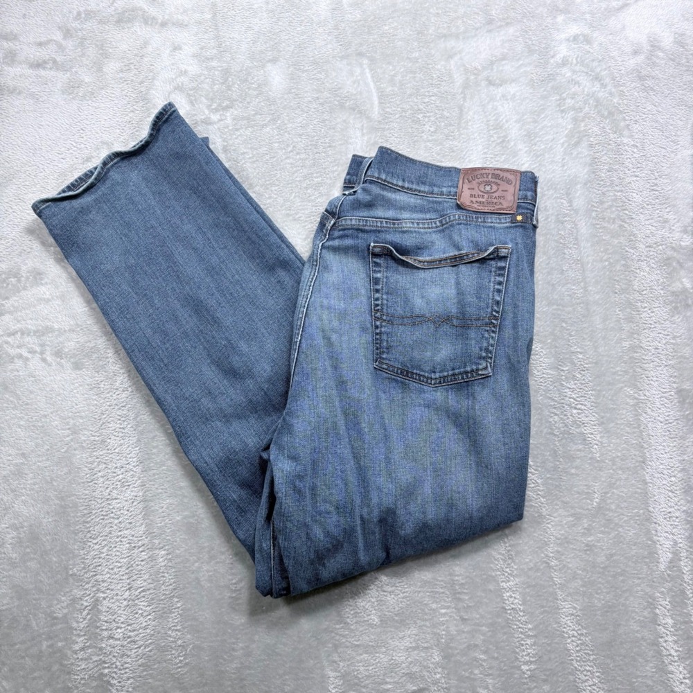 Lucky‎ Brand 181 Relaxed Straight Jeans Mens 42x32 Blue Medium Wash Denim Pants